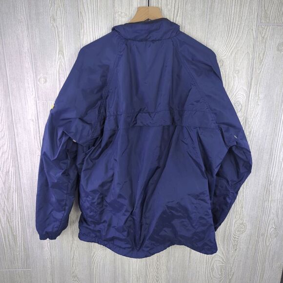 VTG CA College Authentics Michigan Navy and Yellow Full Zip Windbreaker Size Lar - Picture 3 of 11